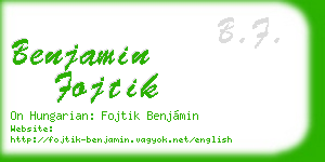 benjamin fojtik business card
